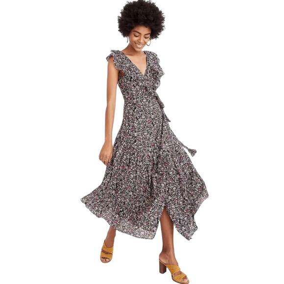 Apiece Apart Nueva Costa Floral Maxi Dress Black Multi Size 0 - Picture 1 of 9
